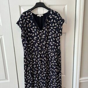 Ann Taylor Loft Firefly Button Front Midi Dress - Size L - NWOT